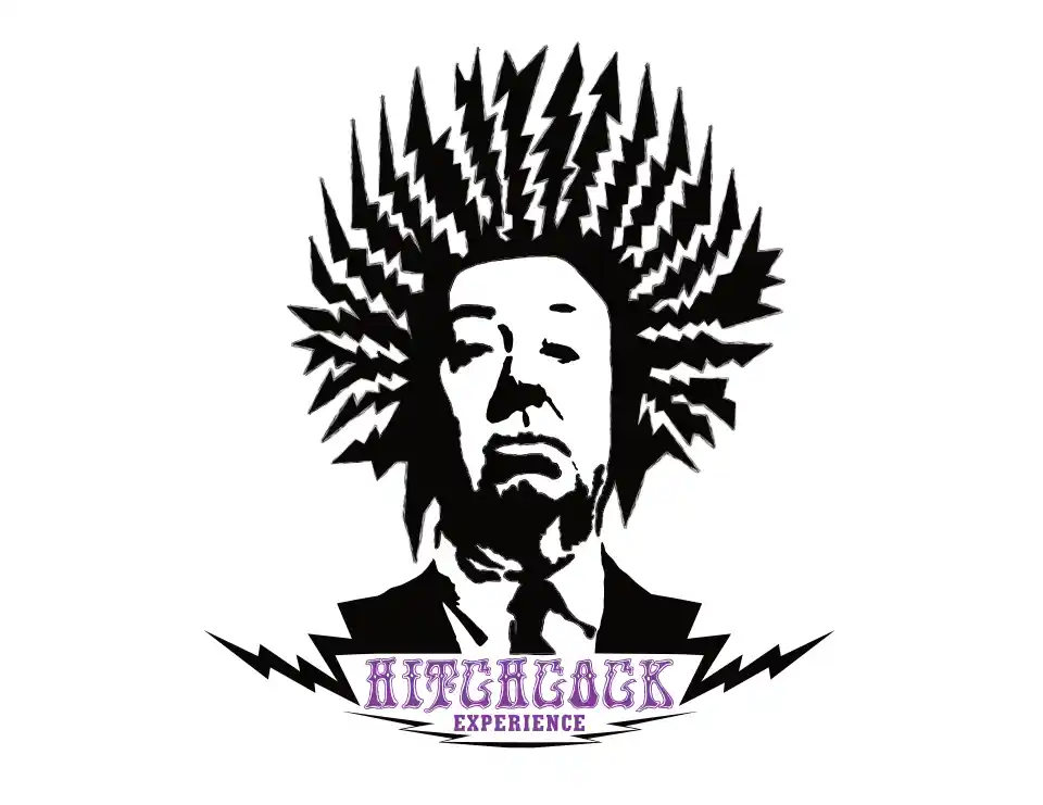 Jimi Hendrix experience design album cover with Alfred Hitchcock